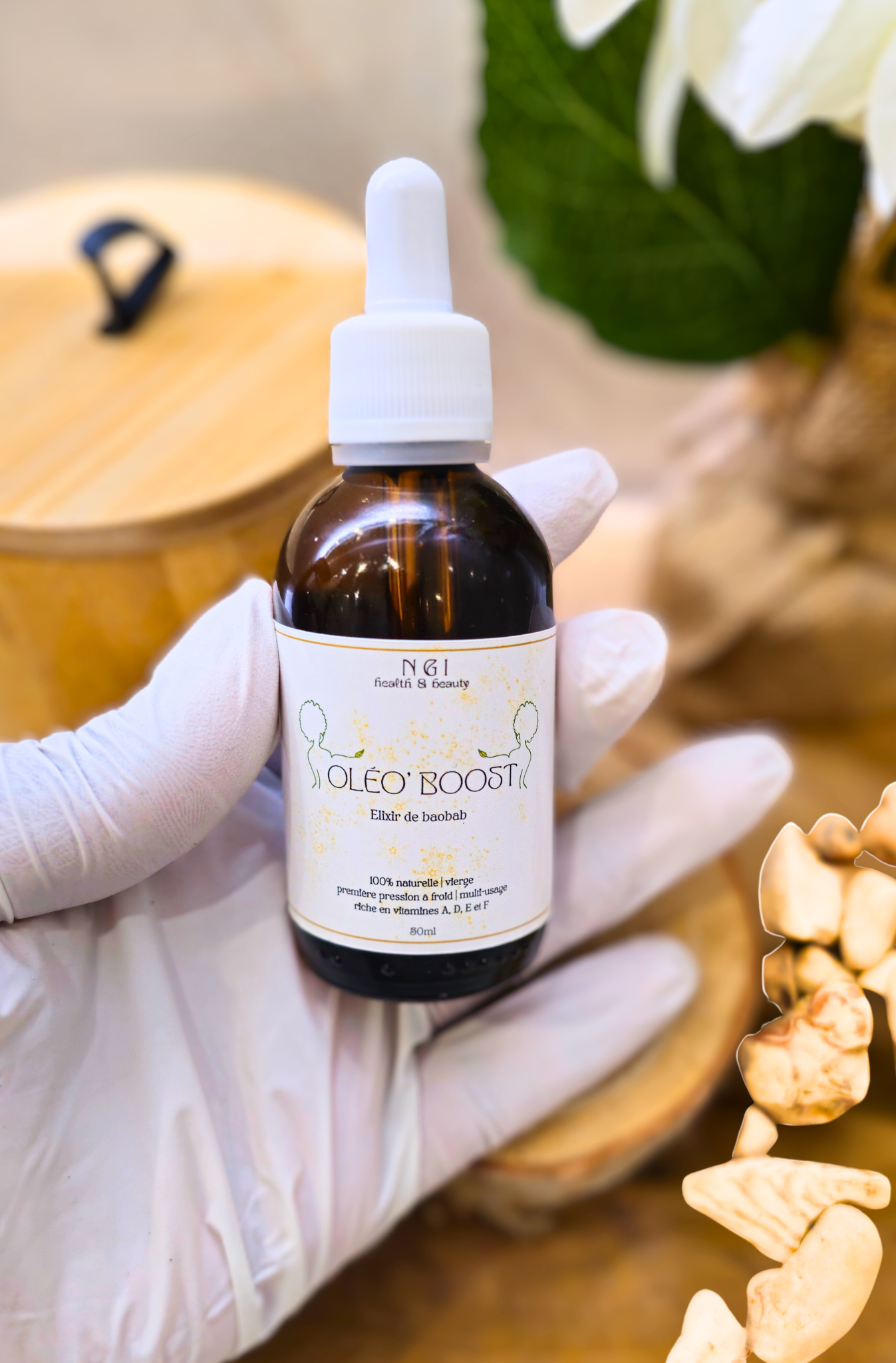 OLEO BOOST | Huile de Baobab, élixir de soin multi-usages pour peau, cheveux et barbe. Formule 100% naturelle, nourrissante et réparatrice.