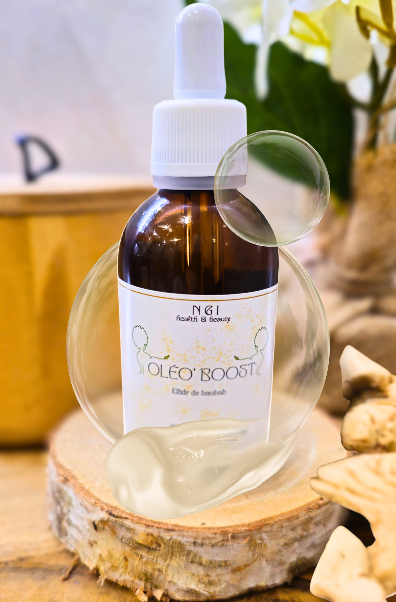 OLEO BOOST | Huile de Baobab, élixir de soin multi-usages pour peau, cheveux et barbe. Formule 100% naturelle, nourrissante et réparatrice.