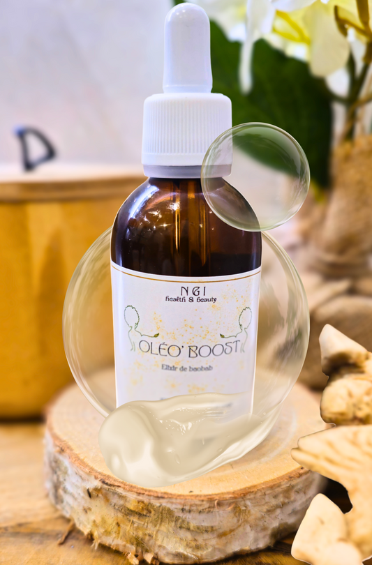 OLEO BOOST | Huile de Baobab, élixir de soin multi-usages pour peau, cheveux et barbe. Formule 100% naturelle, nourrissante et réparatrice.